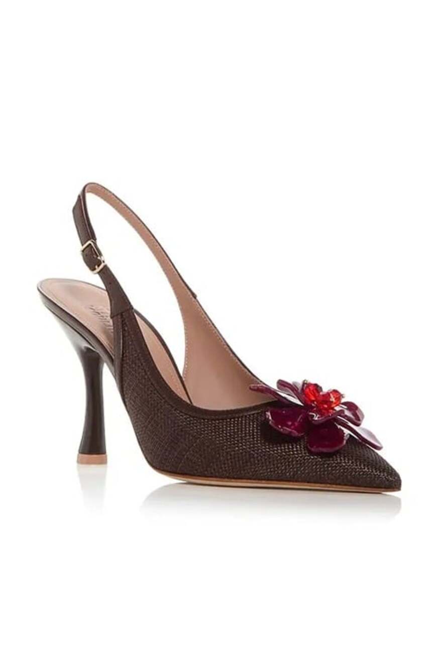 Malone Souliers Women's Chrissy 90 Slingback Pumps Raffia Size 36.5 MSRP $895